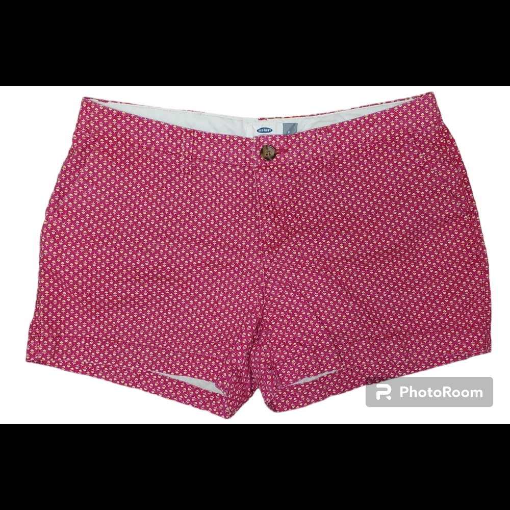 OLD NAVY Shorts "Pink Euphoria" Size 6 Pink w/ Tiny Flowers